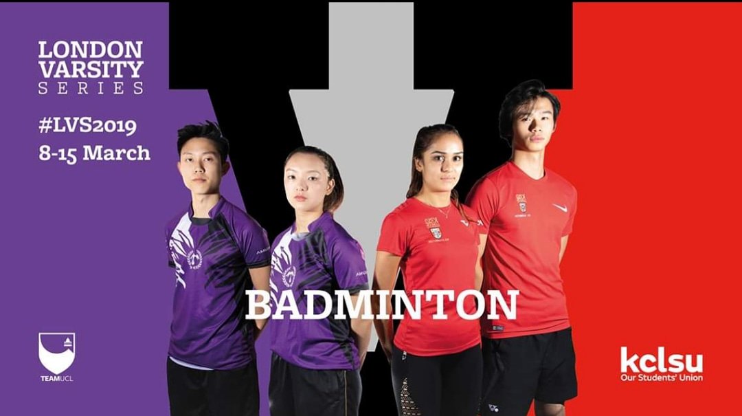 Don't forget to come and see us go head-to-head with UCL this Sunday 12pm at the Salmon Youth Centre, Bermondsey! #bleedred #kclvarsity #LV2019 #kclsu #beactive #badminton #kclbadminton #kingssport