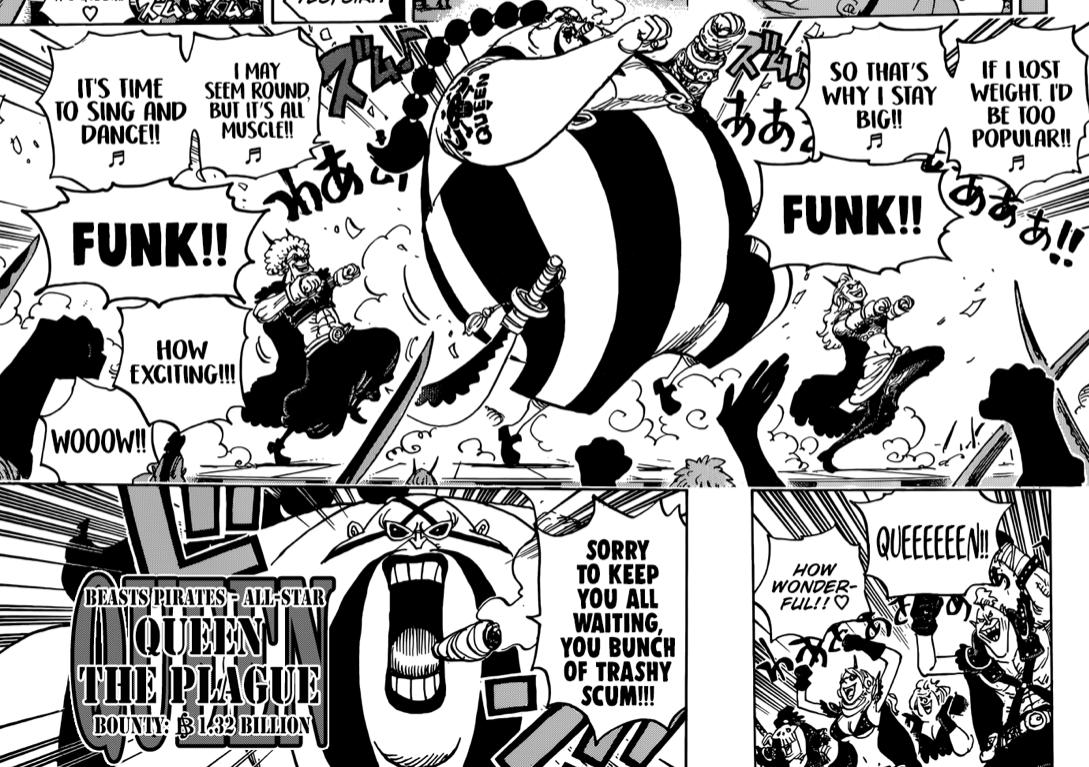 Vedu on X: One Piece 935: Luffy defeats Vice Warden!!! Old Maid defeats  Luffy! :p Enter Queen, the man with a 1.32 B Bounty!!!!!! Zoro's sword  stolen???!!! Sanji disappeared??!!! The legend of