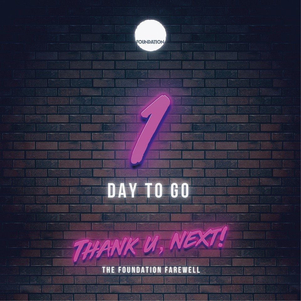 Join us this Saturday for one last big night out, as we will be closing our doors as Foundation on the 9th March. We will be taking you all the way through to 3am as we celebrate 6 years of cocktails and bathtub selfies!

Tickets: fatso.ma/HnQa
