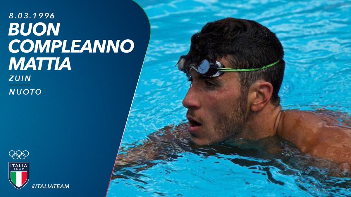ItaliaTeam_it's tweet photo. Protagonista della 4x200 sl bronzo a #Glasgow2018, tanti auguri a Mattia #Zuin! 🏊♂️
#ItaliaTeam @FINOfficial_ #HappyBday https://t.co/r9bKDMkuJZ
