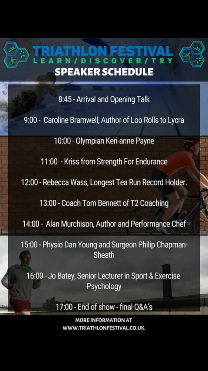 Great talks and some retail therapy. <a href="/AltonSportsUK/">Alton Sports</a>  will be at Triathlon Festival.    Early bird tickets have sold out but make sure you get your ticket today before the price rise tomorrow!       triathlonfestival.co.uk <a href="/UkTriChat/">UKTriChat™️</a>