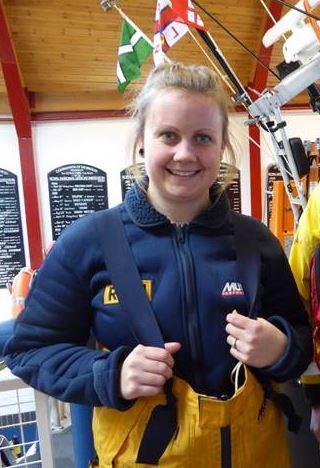 RNLI's tweet photo. Dedicated @IlfracombeRNLI volunteer Lucy has spent over five years as crew on the all-weather an inshore lifeboats. As if that wasn't enough she became the first female in the South West to qualify to operate the new Shannon Launch and Recovery System. #internationalwomensday https://t.co/hUIRFkjfXP