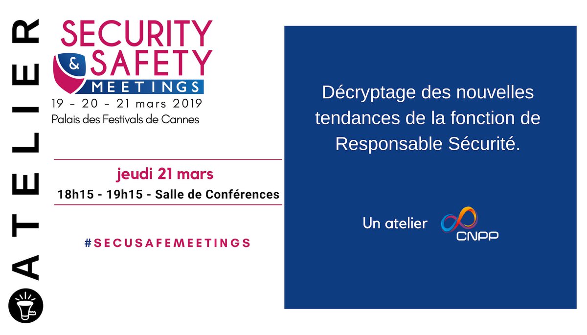 Comment évolue la fonction de Responsable Sécurité ? Entre QHSE et environnement, <a href="/Groupe_CNPP/">CNPP</a> et <a href="/FaceauRisque/">redaction@faceaurisque.com</a> vous présentent les résultats de leur enquête le 21 mars à #ITSCannes → security-and-safety-meetings.com/preinscription…