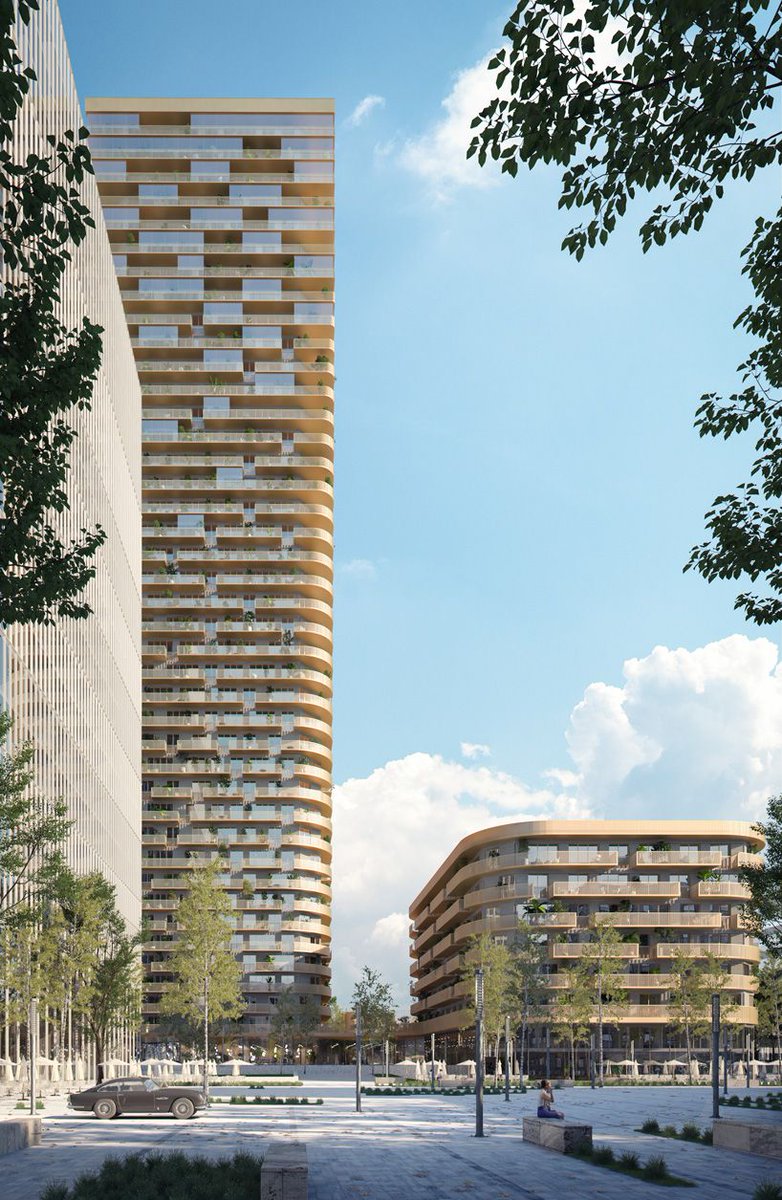 designboom's tweet photo. mecanoo wraps 140-meter-high frankfurt grand central tower in copper-colored metal https://t.co/bS8sgUYmcD https://t.co/B8xtbIYED9