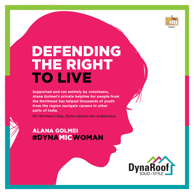DynaRoofIndia's tweet photo. Supported and run entirely by volunteers, ALANA GOLMEI’S private helpline for people from the Northeast has helped thousands of young people from the region navigate careers in other parts of India.
On Woman’s Day, DYNA SALUTES THIS DYNAMIC WOMAN.
#DYNAMICWOMAN #womensday https://t.co/uTnogyxf91