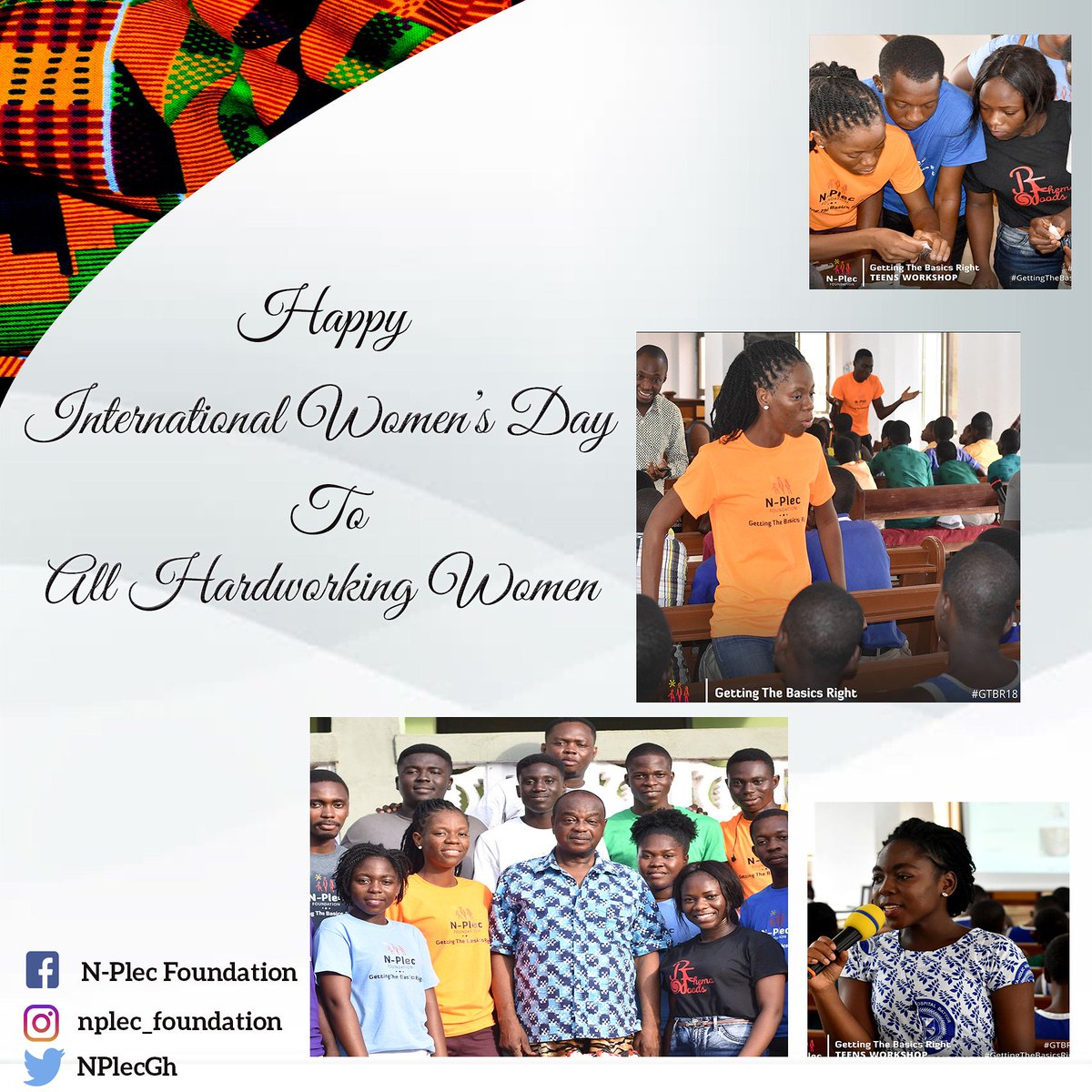 NPlecGh's tweet photo. Happy International Women's Day!
Today we celebrate our strong women and supporters who help championed the movements for women's rights towards gender equality and fair treatment. #IWD2019 #GettingTheBasicsRight #WeOweItToOurWorld #BalanceForBetter #BalanceForBetterIWD2019 https://t.co/XgwHbSjIsx