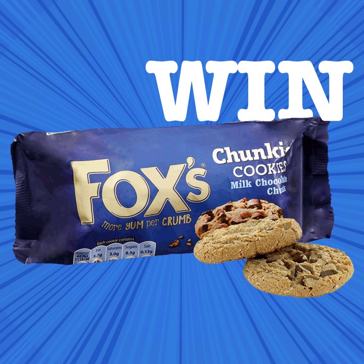 We’re taking over Friday’s with free biccies!

Simply RT and reply with #FoxsFriday for a chance to #Win some Chunkie Cookies!