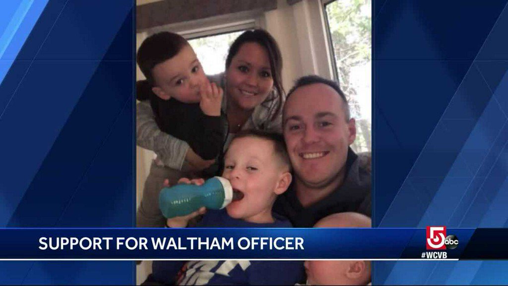 WCVB's tweet image. Young police officer, father of 3 diagnosed with brain tumor bit.ly/2TnhQle