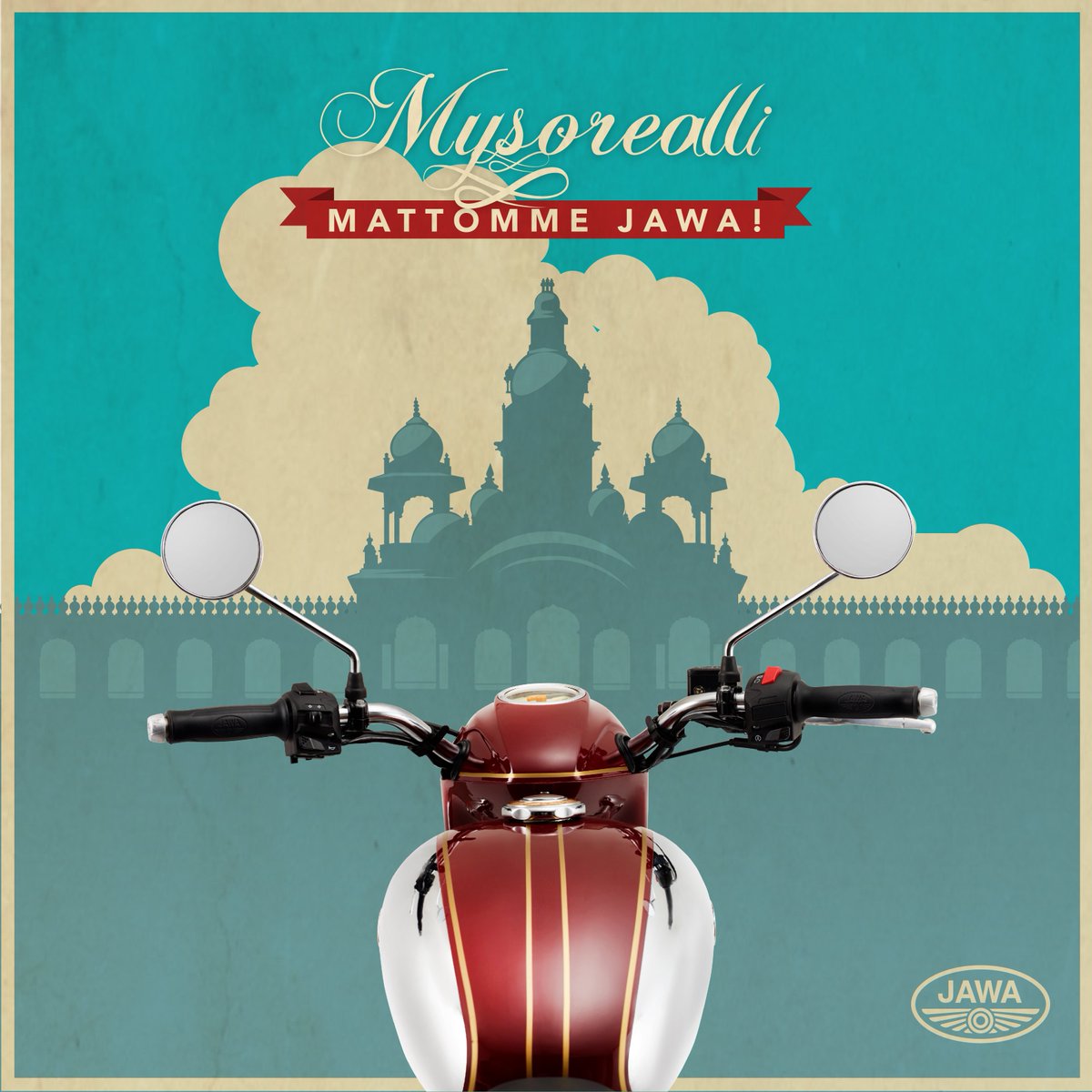 jawamotorcycles's tweet photo. Our journey comes full circle with a dealership opening in the hometown of Jawa Motorcycles in India. We are now in the heritage city of #Mysuru @:
Shree Jain Mobikes
No.2906, New No. CH – 64 Kanthrajurs Road Saraswathi Puram

Visit and relive the magic of #Jawa all over again! https://t.co/nn35rdy4xE
