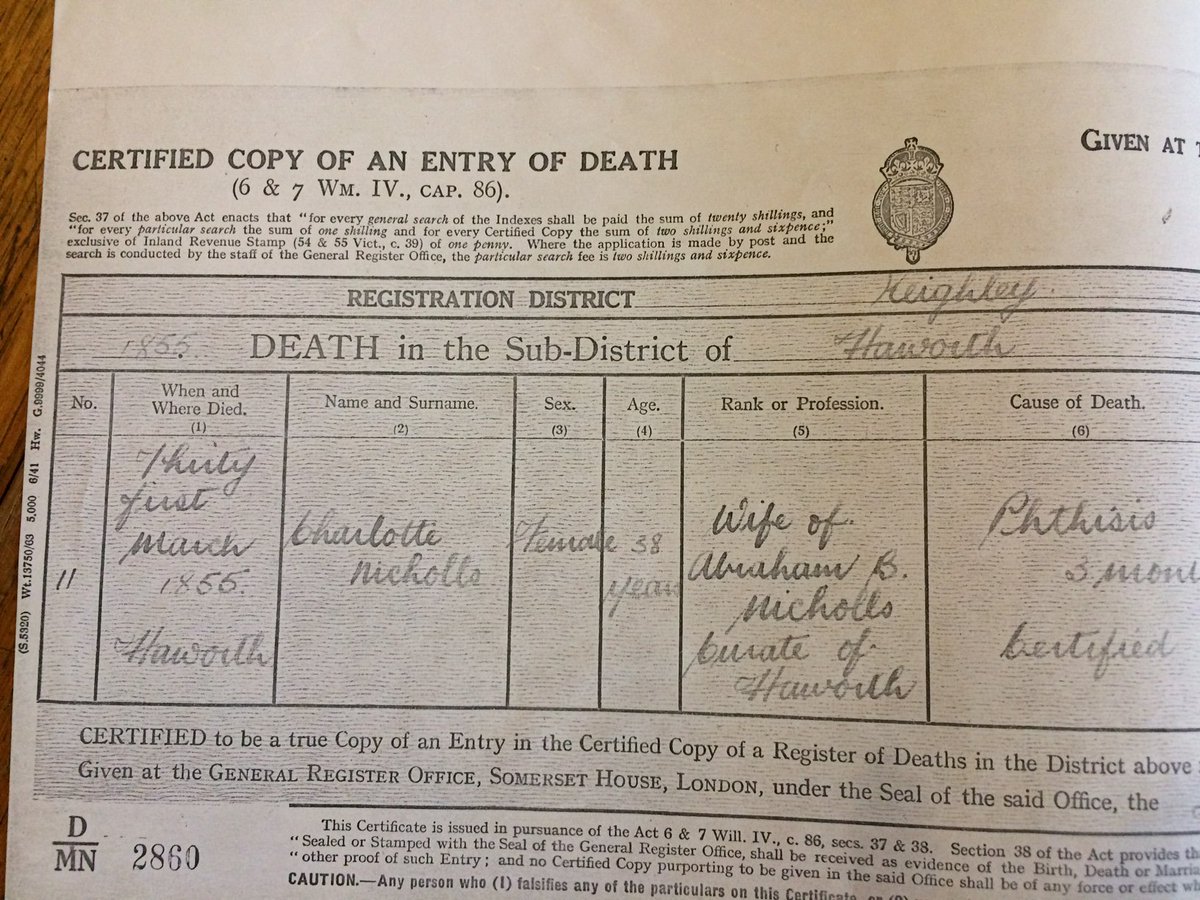BronteParsonage's tweet image. 1855: Charlotte Brontë has published 3 internationally successful novels &amp;amp; her work is adored worldwide. Her profession on her death certificate is listed as "Wife of Curate". On #IWD we're thinking about all the other remarkable "wives of" who never got the chance to shine.
