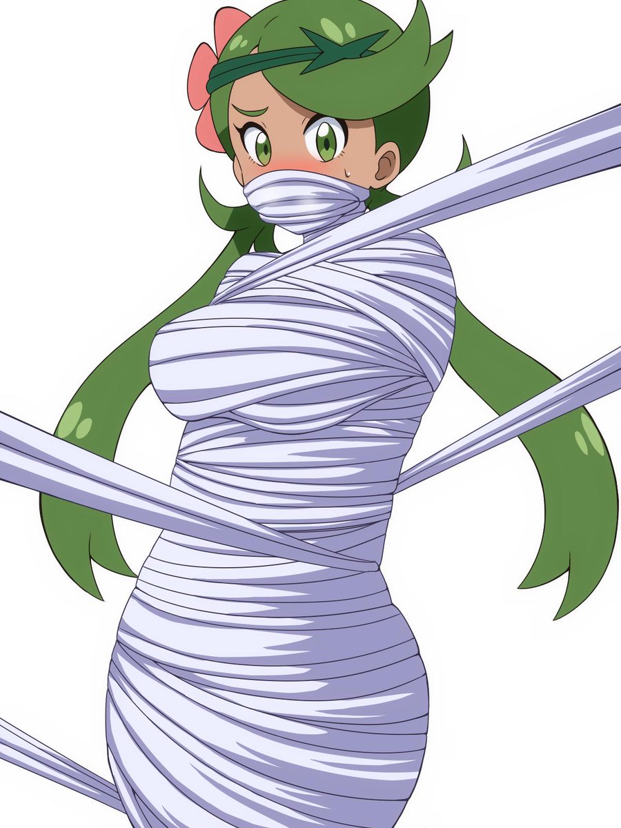 蜘蛛糸で拘束されるマオちゃん 