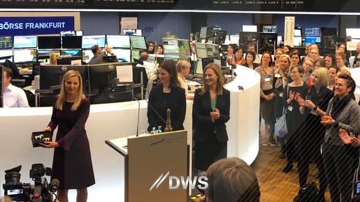 DWS_Group's tweet photo. Claire Peel rings the Opening Bell @Boersefrankfurt on #IWD2019 and has three tips for women in Asset Management Industry.
1. Sponsor each other 2. Do not undersell your abilities. 3. Don’t be passive #GenderDiversity @WomeninETFs https://t.co/BW4M9tx41T