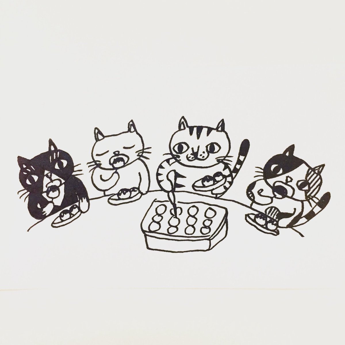 肌子 Auf Twitter 今日のイラストはコレ ェ たこ焼きパーティーを楽しむ猫たち イラスト 猫 ネコ ねこ オリジナル ペン画 アナログ キジトラ猫 ハチワレ猫 三毛猫 白猫 肌子 Auf Twitter 今日のイラストはコレ ェ たこ焼きパーティーを楽しむ猫たち イラスト 猫 ネコ ねこ オリジナル ペン画 アナログ キジトラ猫 ハチワレ猫 三毛猫 白猫
