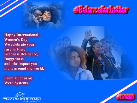 wecosystems's tweet photo. #HappyInternationalWomensDay #IWD2019 We celebrate your invaluable contributions to lives and our Economy. https://t.co/IEKfL0kH3r