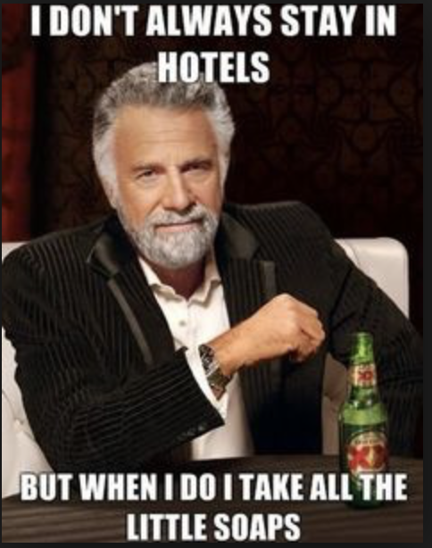 HotelSullivan's tweet photo. #FunnyFriday 😂 Don't worry, we've got you. We have plenty of little soaps for you. 😉  #TheSullivan #SullivanCatskills #TravelAmenities #MostInterestingManInTheWorld https://t.co/U12txtqHdv