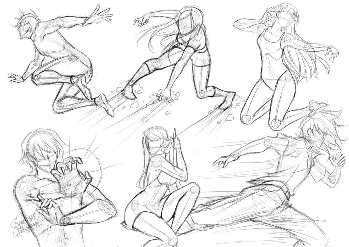 Female action poses by aliceazzo on DeviantArt