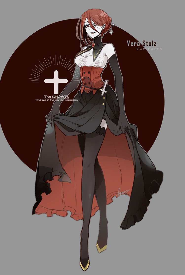 #誰のキャラデザだゲーム
アンケートの反応ありがとうございました〜!
担当発表の時間だ〜:)

私は7番『色欲のヴェラ』のキャラデザ担当してました👻

全体的に競り合ってるけど中でも色欲が多い!性癖やら色々バレているという事か…他の方の公開も楽しみだ〜!
#The_ghosts 