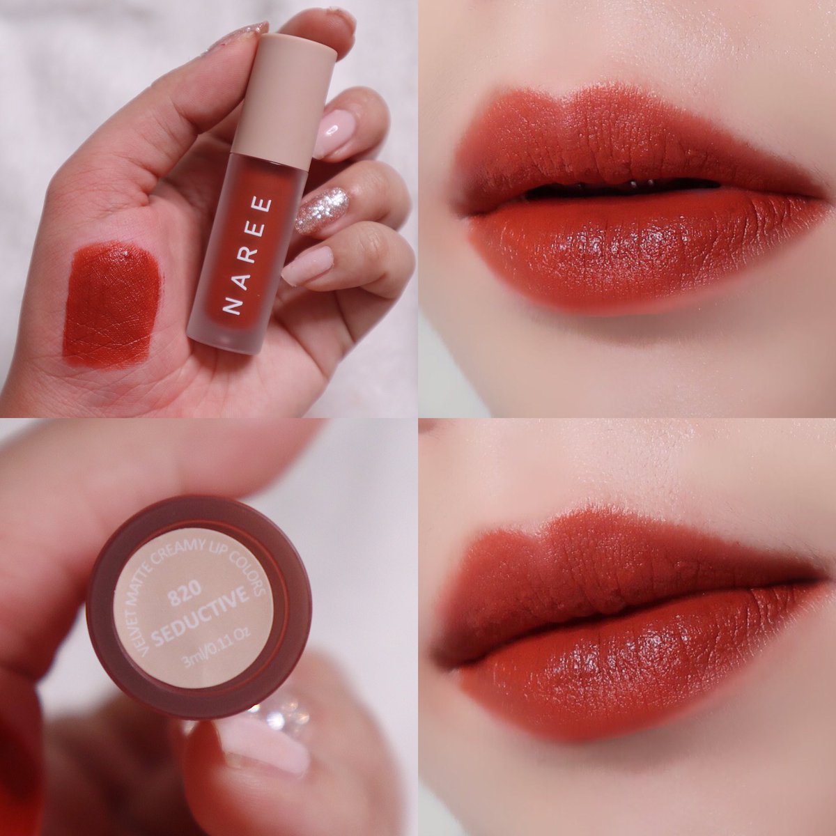 Gopgapreview's tweet photo. ลิปถูกและดีมาอีกแล้วจ้า Naree ออกลิปสติกรุ่นใหม่เป็นเนื้อ Velvet Matte มาใหม่ แท่งละ 99บาท !! คือเนื้อลิปดีมากเกินราคา แล้วสีสวยทุกสี โทนสีแดงตุ่นๆ ส้มตุ่นๆ โคเรียมาก เนื้อนุ่ม เกลี่ยง่าย จะทาแบบบเบลนด์หรือเต็มปากก็ได้ 
แล้วมีทั้งหมด 30 สี ! สุดยอดไปเลย ครบมาก https://t.co/2NalmBL5oY