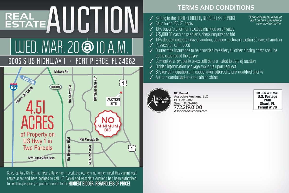 kcdaniel's tweet image. Upcoming Auctions - mailchi.mp/fff6a203061c/3…

Do not miss this development opportunity on an Iconic Highway that is the Commercial Corridor of South Florida. Be there ready to bid and buy OVER 4 ACRES of real estate on S US Federal Highway One at your own price, to be sold...