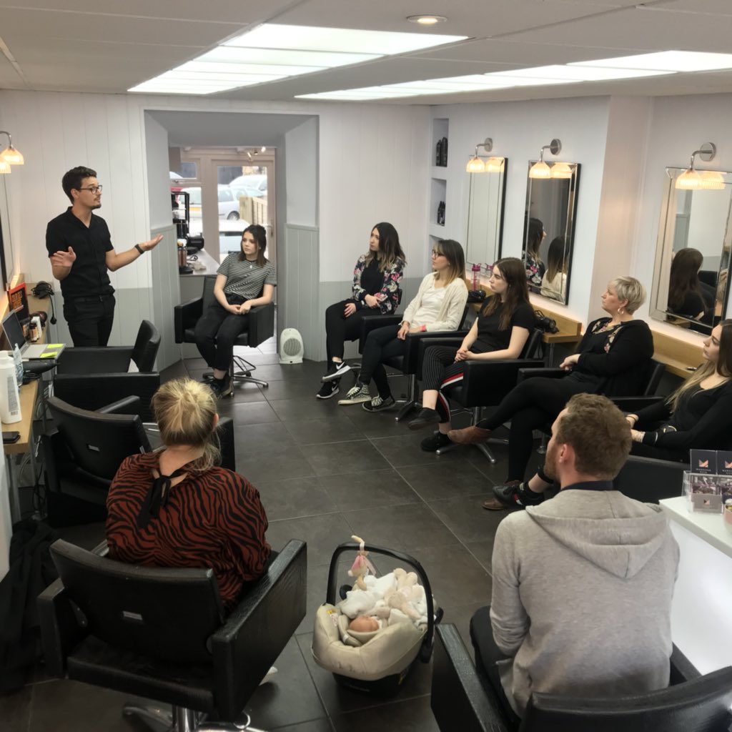 marzipanhair's tweet photo. It’s safe to say, our new Redken educator has fitted into our team well! Thanks Dean, you are wonderful! 

@redkenuk #marzipanhair #truro #cornwall #trurohairsalon #redken #redkeneducation https://t.co/4Q3iaw9UhA