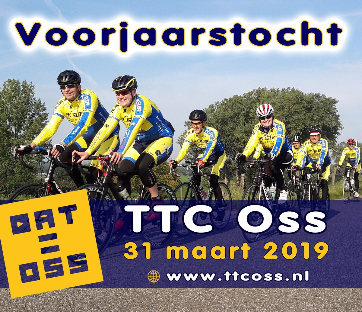 <a href="/NTFU/">NTFU Wielersportbond</a> @WielerclubMill Tip 10: zondag 31 maart 2019 onze Voorjaarstocht met 10 onverharde stroken (met alternatief over asfalt). Keuze uit 40, 65 of 110 km. Fietsend genieten op verborgen landweggetjes  van bos, heide, kerkdorpen, dijken, polders en meer! Kijk op ttcoss.nl.
<a href="/DatisOss/">Dat is Oss</a>