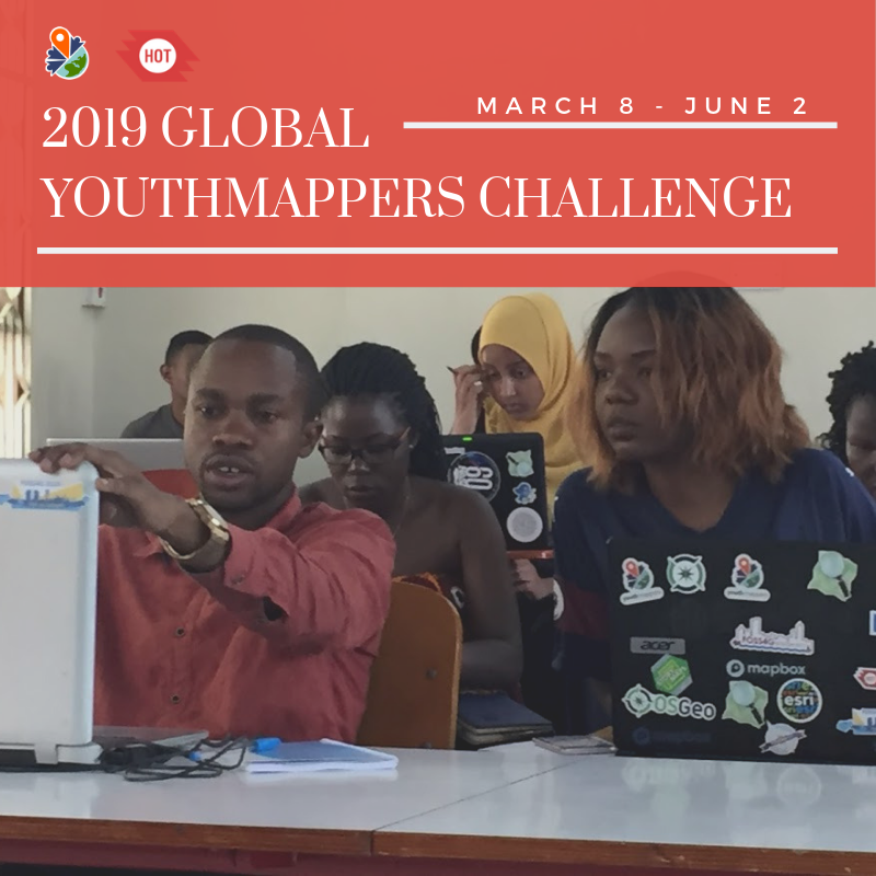 hotosm's tweet photo. Attention all @YouthMappers! It’s not too late to join the Global YouthMappers Challenge. Learn how you can get involved &amp; be sure to complete your application and map edits by June 2. https://t.co/EpeXKwQrKT #womenconnect #YouthMappersChallenge2019 #letgirlsmap https://t.co/GYjTr9QXbm