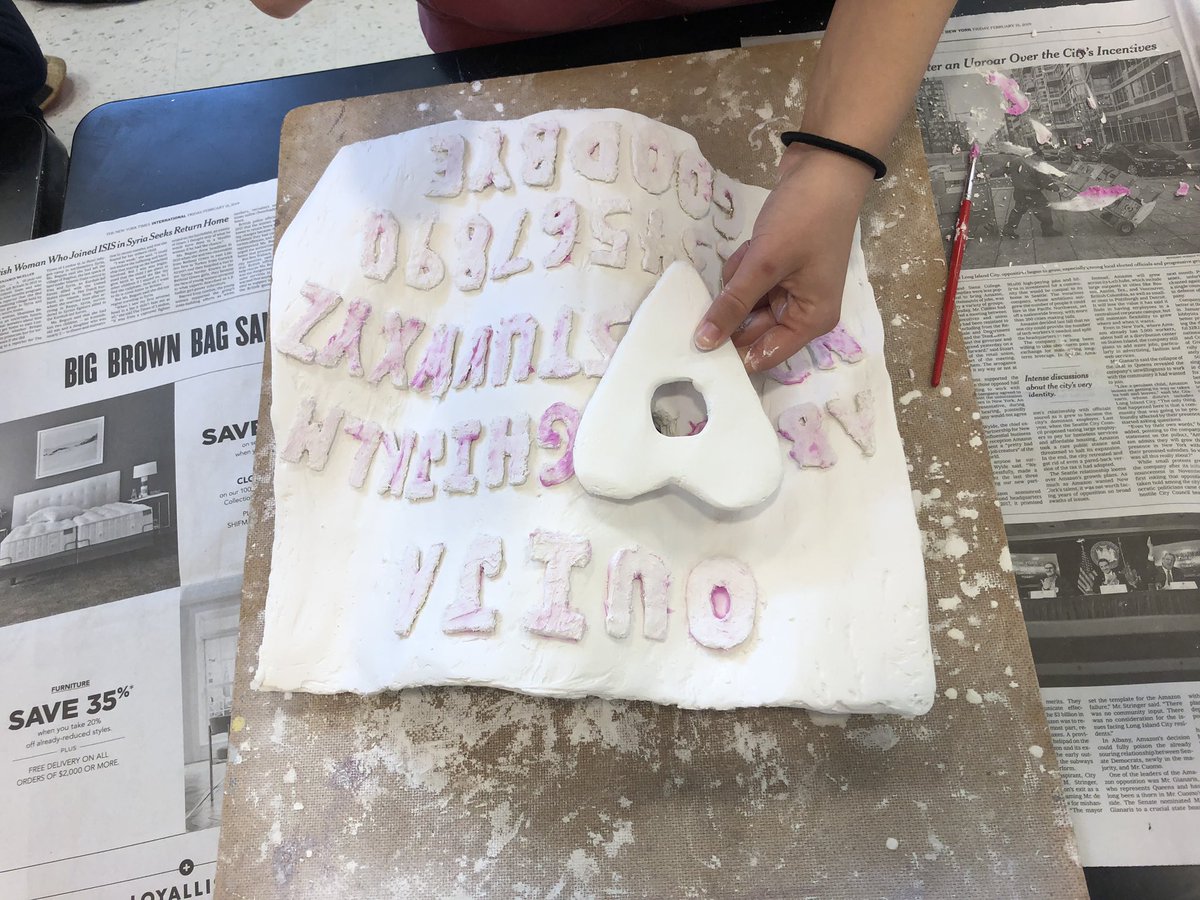 ramseyhsart's tweet photo. Sculpture students continue the mask making process #mask #maskmaking #sculpture #celluclay #plaster #armatures #spackle https://t.co/gb584gu5rz
