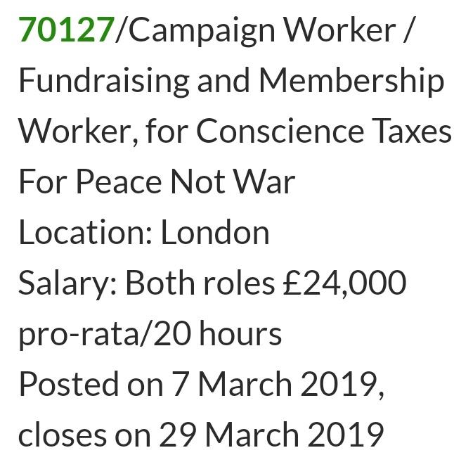We're hiring!

Click here to apply

conscienceonline.org.uk/2019/03/we-are…

Please retweet @CNDuk
@LondonRegionCND
@youthstudentCND