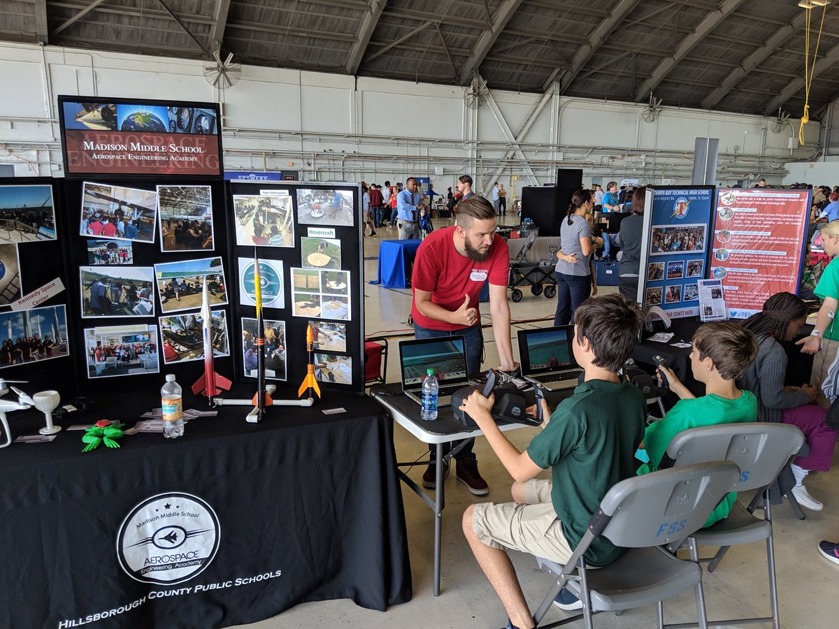 TampaBaySTEM's tweet photo. Having a great day at @MacDill_AFB for their STEAM Day! Great to see @Jeff_Eakins , @VanAyresHCPS @KimSukach and thousands of our @HillsboroughSch students! @STEMecosystems @100Kin10 @geraldrsolomon @CTE_Director @HCPSCTAE @macdillafbscene https://t.co/aQEm2CgBBI