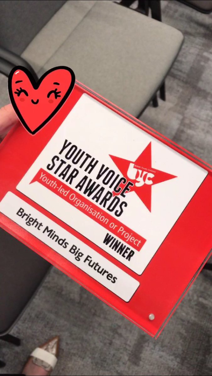 EmilyHill_P's tweet photo. Immensely grateful to have received this award for the Best National Youth-led Organisation from @bycLIVE for @_bmbf! I am so proud of you all and what we have achieved in such a small amount of time! HUGE love! ❤️❤️ https://t.co/fVWcDbqxDI