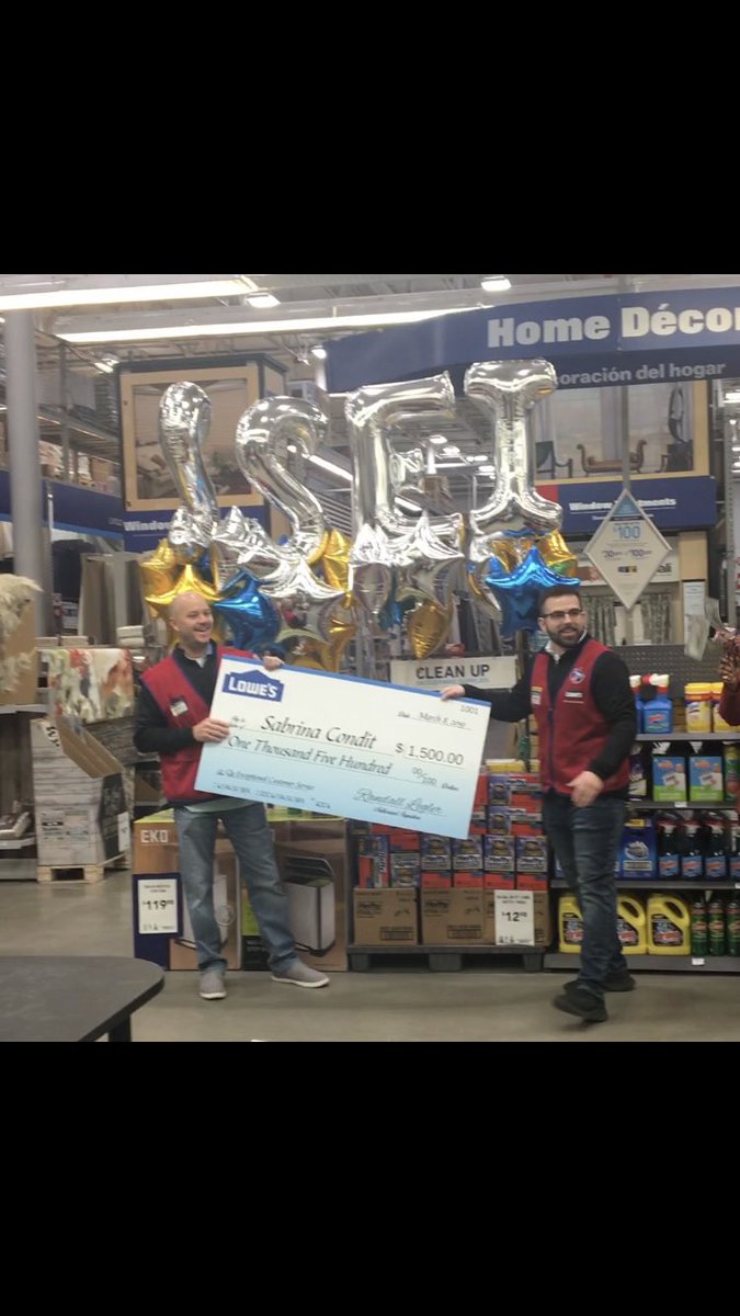 DanielSM2233's tweet photo. Congratulations to Sabrina!!!!! Not only was she selected as employee of the month, she also won $1500 and a week of vacation!!!! Thank your for all you to, we appreciate it!!! @Legler1363 @l_abbatecola @Goofy17Tami @jmarigiuli  #lowes #ssei #thebigcheck https://t.co/vdCrMyUw9y