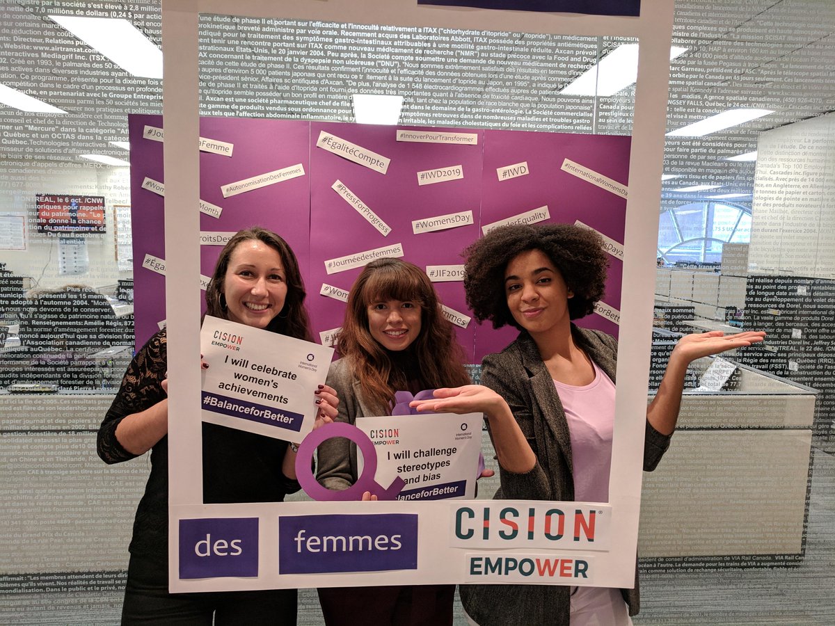 CisionQC's tweet photo. Bonne Journée Internationale de la Femme de l'équipe @Cision Empower Montréal!

#JourneeDeLaFemme #IWD2019 https://t.co/2ZSZ6vk9OT