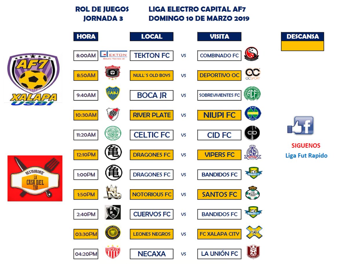 bandidos_fc's tweet photo. #DomingoDeBandidos ⚽️

➡️¡Este domingo jugaremos jornada doble y vamos buscando victorias! 👊

📆 10 de Marzo 2019
🏟 Cancha Infantil USBI
⏰ 13:00hrs. | 14:40hrs.
🗓 Jornada 2 y 3.
🏆  Liga Fut Rapido AF7
🎟️ Entrada Gratuita

#JuntosSomosMásFuertes 🔰 https://t.co/GVbf1djQzV