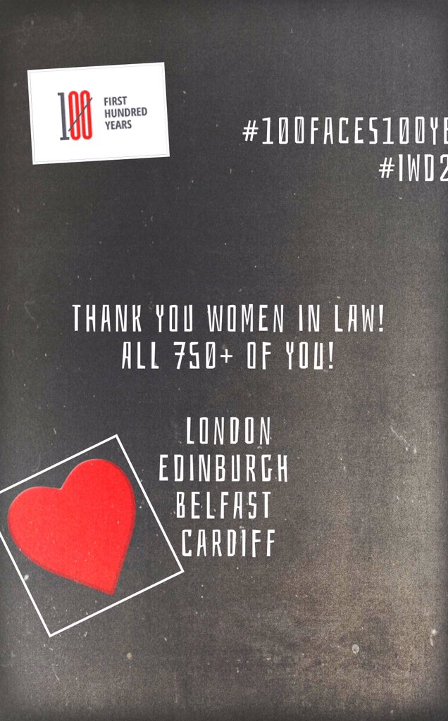 I am speechless!750+ #womeninlaw had 📸 taken today across 5 cities part of our one day campaign #100faces100years;women have shown today what an incredible force they are in the legal profession. I am proud of <a href="/First100years/">= Next 100 Years</a> for making this happen. Small charity-BIG ❤️ #history