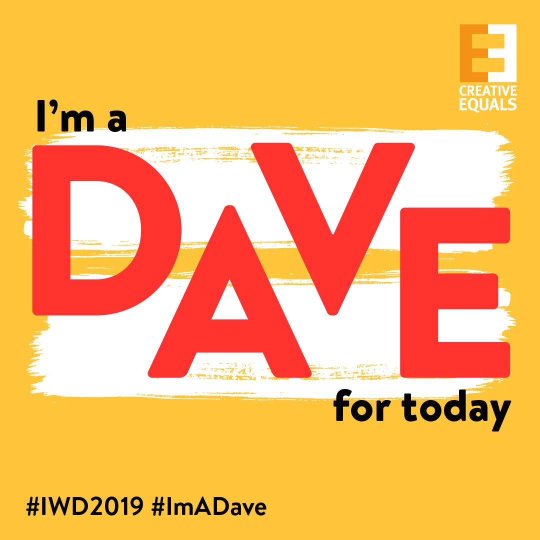 ZachandHarriet's tweet photo. This #InternationalWomensDay, we're going by Dave because there are more Daves than there are women on the FTSE100 and we, like @CreativeEquals, believe in #BalanceForBetter.
#IWD2019 #ImADave https://t.co/MxAyIt1jEQ