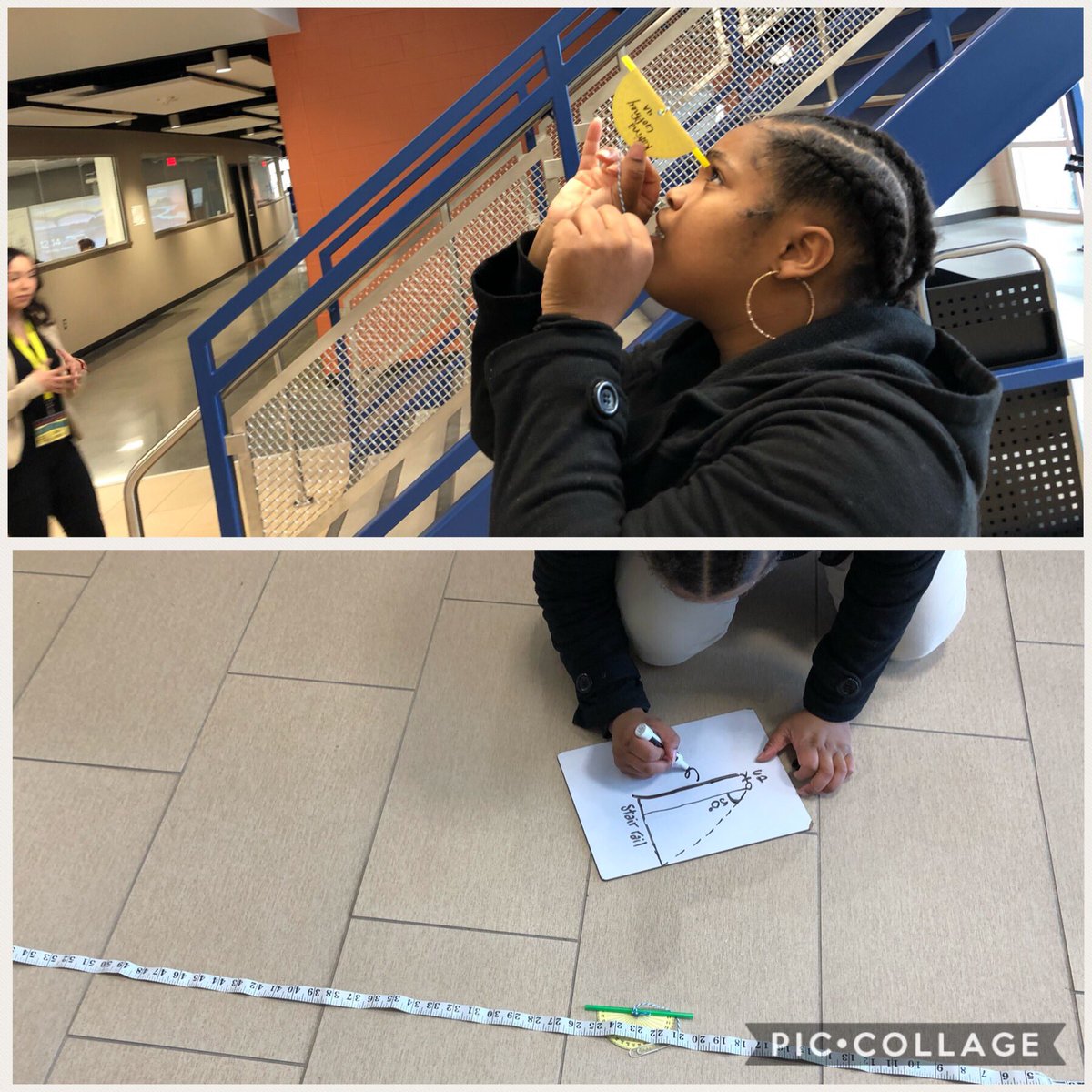 thebrowne_math's tweet photo. Trigonometry in action! Geometry students constructed inclinometers to measure angle of elevation needed  to calculate the height of extremely tall objects using the trig ratios, sine, cosine and tangent. @BlansonCTEHS @BlansonCTELmc @BenIbarraCTE @AldineISD @ts_clark2 https://t.co/ekMa5JO99m