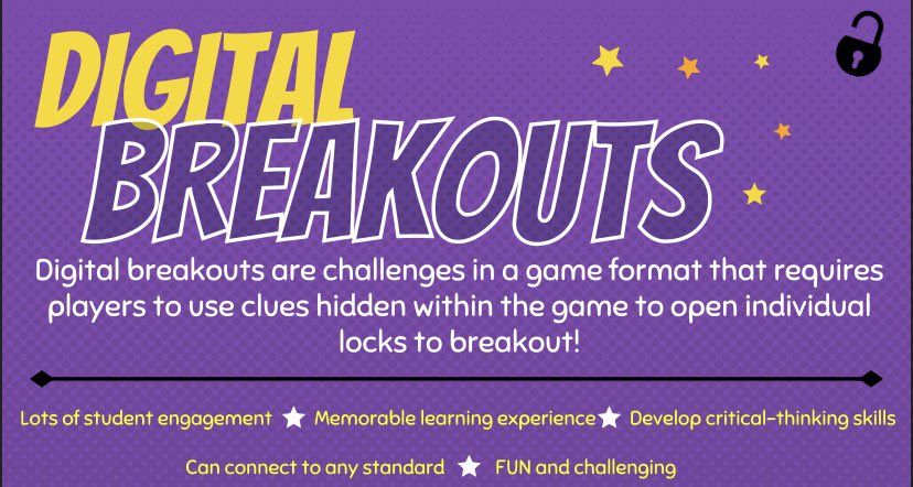 wcmsAPpeoples's tweet image. It was early but so glad I made it!! Enjoyed the session on “Digital Breakouts” with @MrsWrightin5th @msjrowdy @ncties. Can’t wait to share this with my staff!! #Ibrokeout #studentengagement #funandengaging #criticalthinking