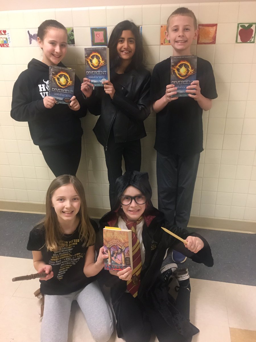 MsChoiVES's tweet photo. The Divergent &amp; Harry Potter series are some of 5th grade faves! Happy book character day! #VESistheBest #spiritday https://t.co/qXnhxcif3F