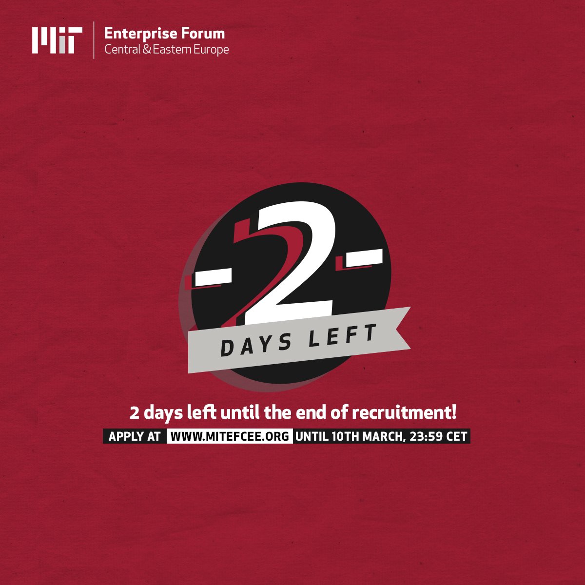 CEE TECH STARTUPS‼️Only 2 days left ‼️to apply to the <a href="/mitefcee/">MIT Enterprise Forum CEE</a> program. What are you waiting for? Fill out the application form and join our ecosystem‼️ ➡️ bit.ly/ApplyToMITEFCEE  ⬅️ Go global with the <a href="/mitefcee/">MIT Enterprise Forum CEE</a>  acceleration program ‼️