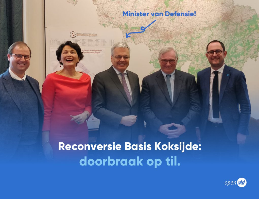 OpenVLDKoksijde's tweet photo. Deze voormiddag waren gedeputeerde @sbattheu, onze burgemeester Marc Vanden Bussche, volksvertegenwoordiger @VincentVQ en onze Open VLD-ondervoorzitter @BartBostoen in Brussel te gast bij Minister van Defensie @dreynders 💪 (1/2) https://t.co/oRlofN2S5r