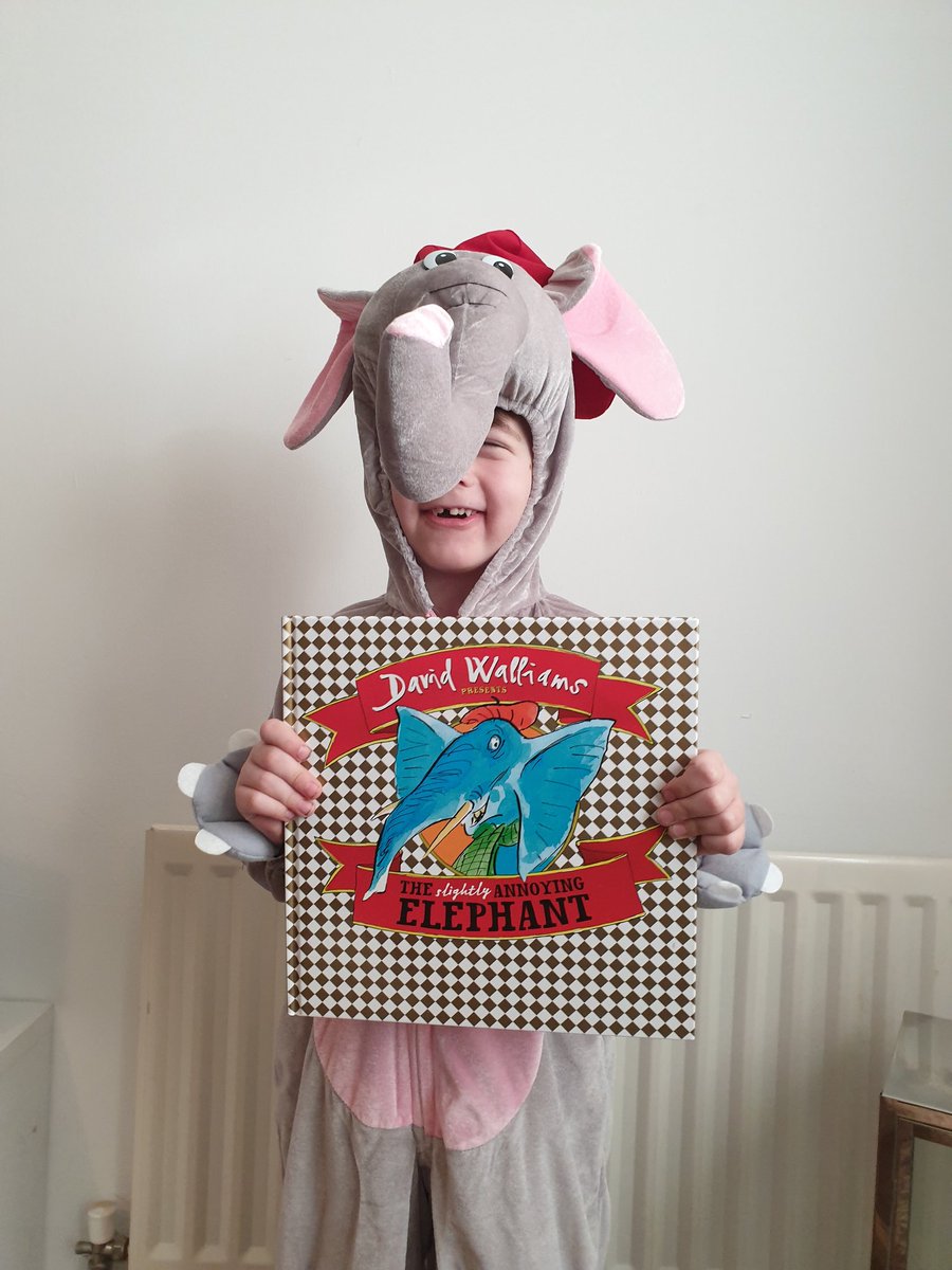 jenny_johnson84's tweet photo. @davidwalliams my little boy dressed as the slightly annoying elephant for world book day. What do u think? https://t.co/qcGaTGJig8