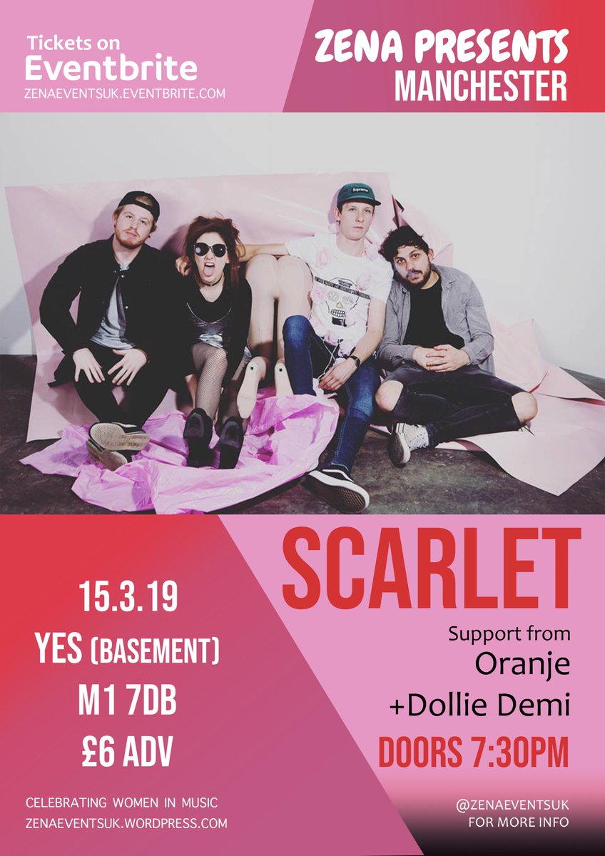 🔴🔴HAPPY #InternationalWomensDay!🔴🔴 #IWD2019 

We're all about celebrating women in music + we're hosting these fantastic bands at <a href="/yes_mcr/">YES</a> *ONE WEEK TODAY*, with a night of rock! 

Come celebrate with <a href="/scarletbanduk/">SCARLET.</a>, <a href="/OranjeMusic/">Oranje</a> &amp; <a href="/DollieDemi/">Dollie Demi</a>!
TIX: goo.gl/aFGv7x