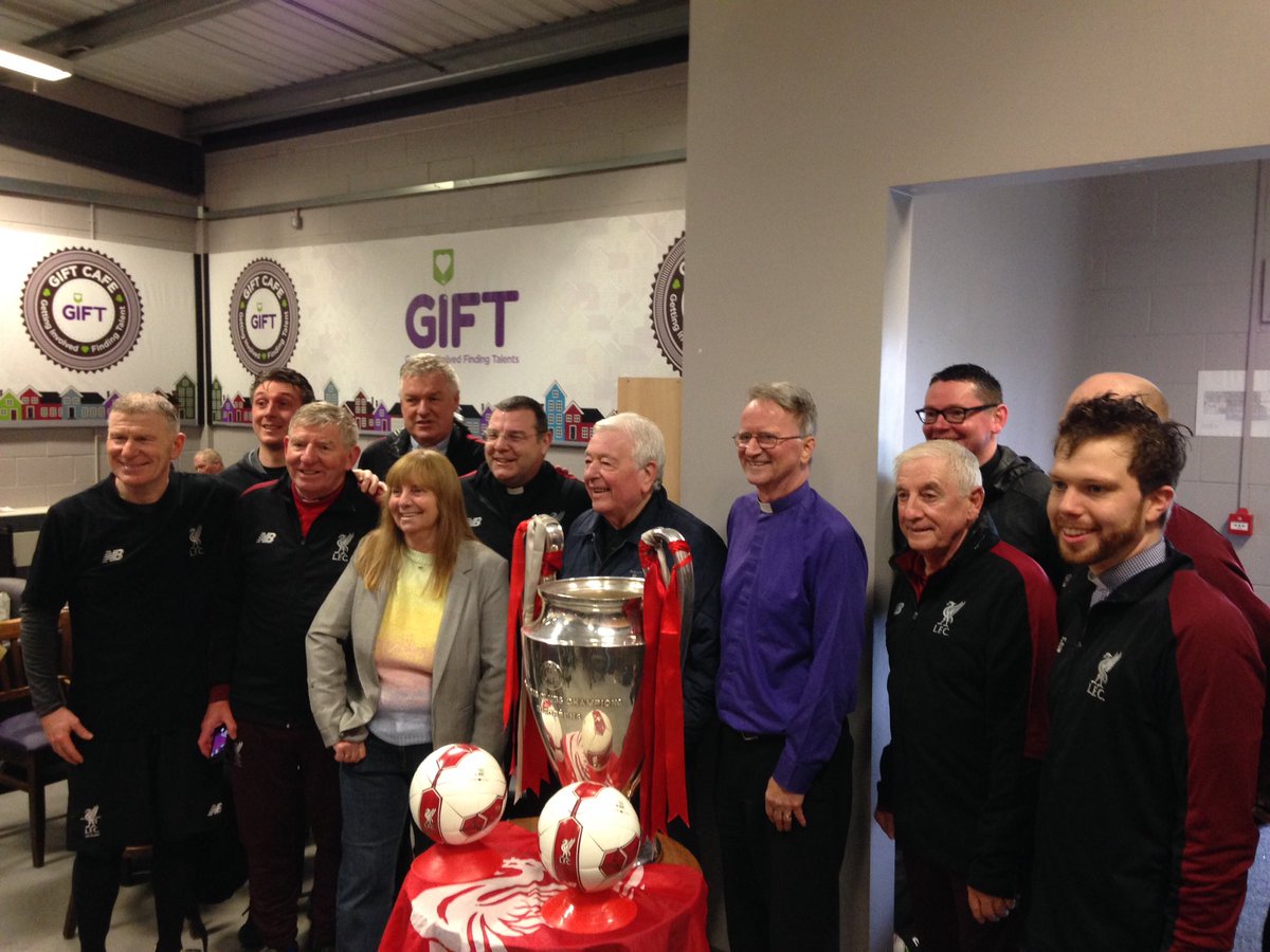 Great morning as part of @LivDiocese #TellServeGive mission at the @LiverpoolFC walking football tournament. Liverpool chaplain reminded us that you'll never walk alone #gospel #jesus