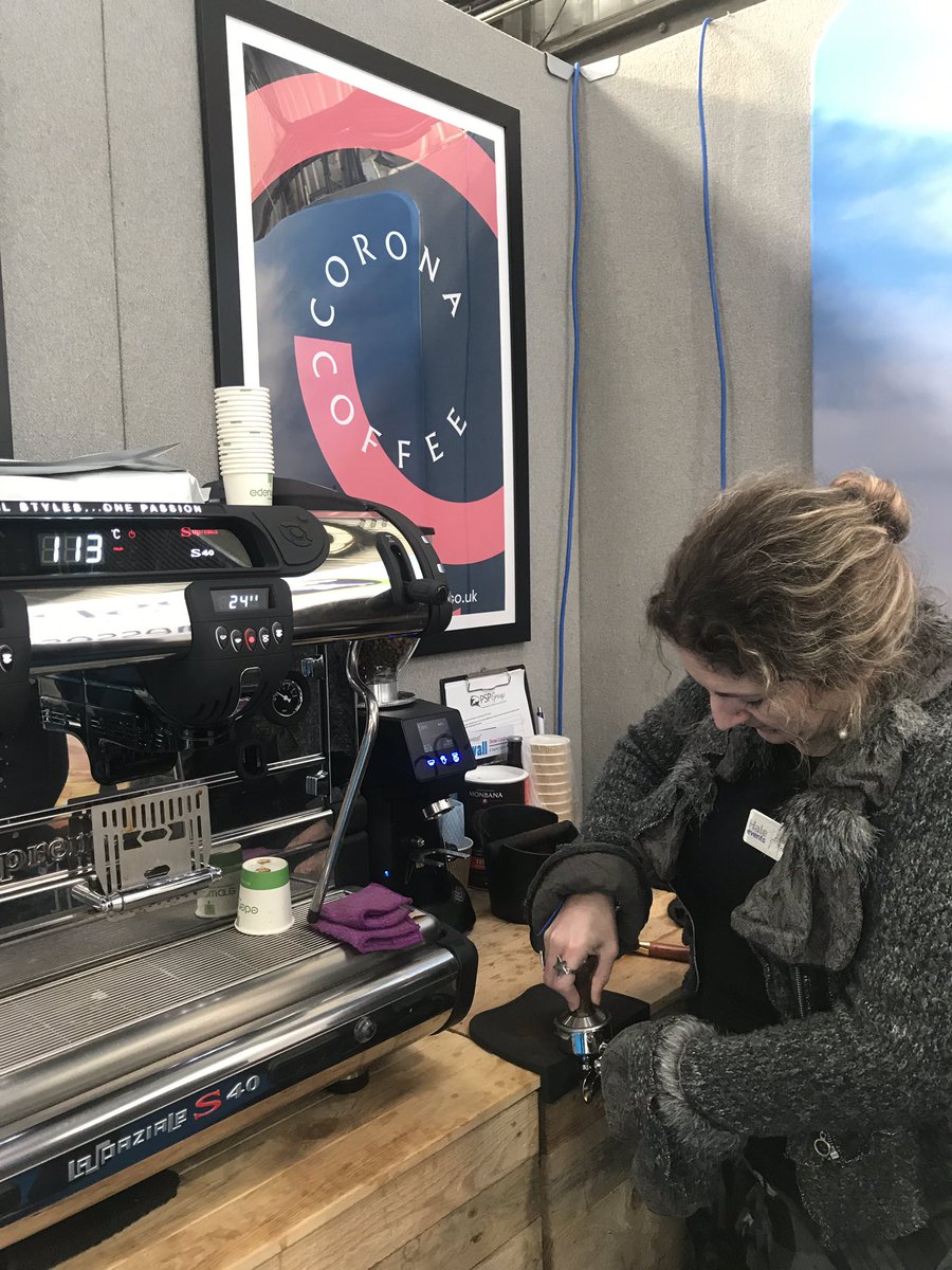 CartwrightCoffe's tweet photo. A fantastic few days spent at the @expowest_uk show in Cornwall with the @PSPGroupCo. Even the Marketing Manager got involved making Coffees for the exhibitors.#cornwall #coffee https://t.co/BShpmeQAnh