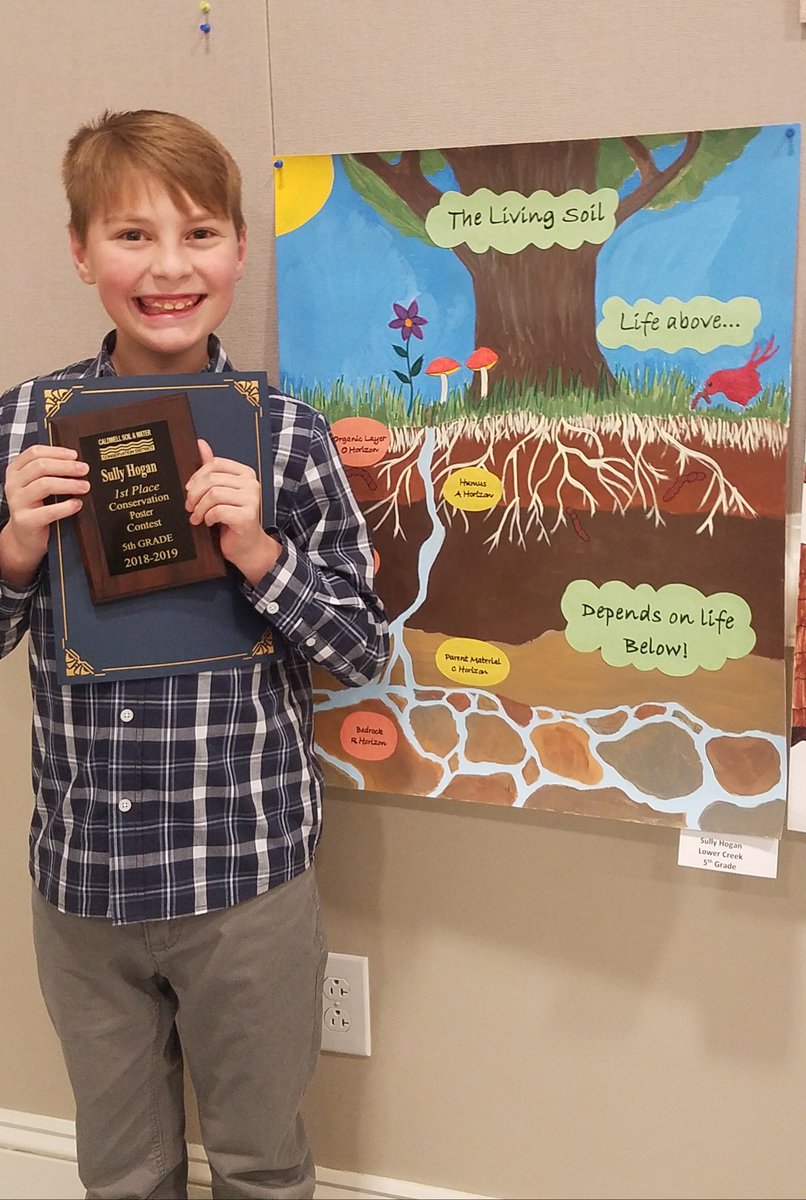 LCESCougars's tweet photo. Congrats Sully!  Sully won the Caldwell Soil and Water Poster Contest and is moving on to Regionals later this month! LCES is very proud! https://t.co/0r0bP2Wk9Y