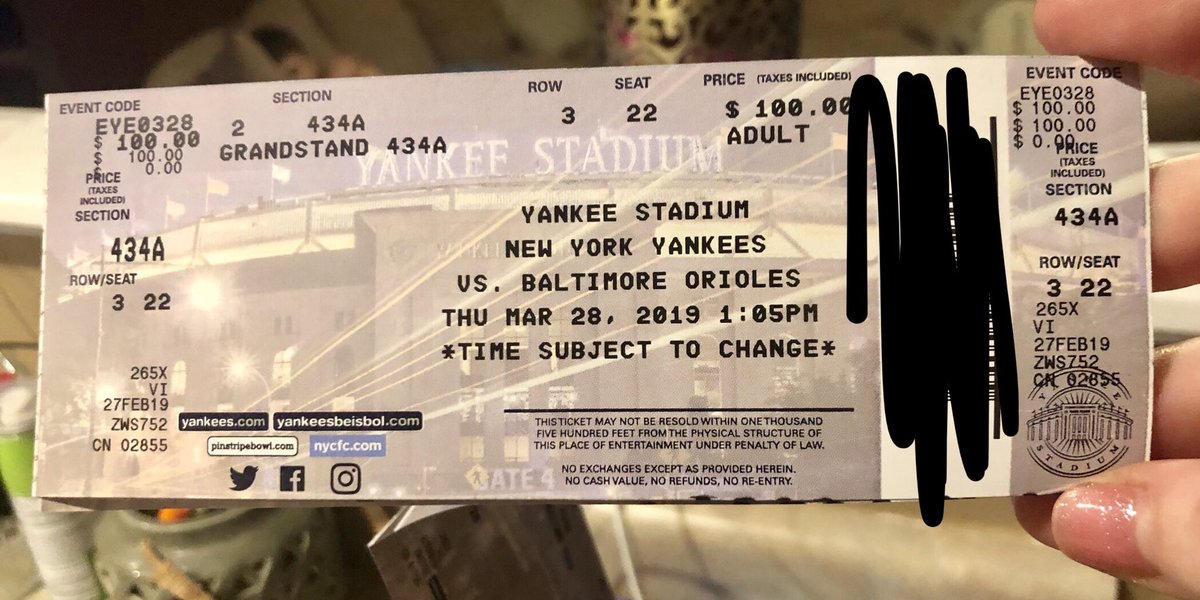 SuddethAngi's tweet photo. These babies can yesterday! Opening Day at Yankee Stadium #hubbiesbucketlist #startspreading the news https://t.co/kWWs7KPIoE