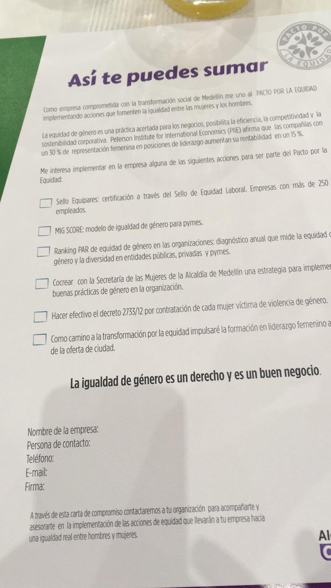 OITAndina's tweet photo. Hoy #8deMarzo #DiaInternacionalDeLaMujer con @AlcaldiadeMed, #OIT se suma al #PactoPorlaEquidad.
👩🏽💪🏽Súmate a este pacto implementando la herramienta #MIGSCORE de #OIT, prácticas empresariales sencillas para fomentar la #IgualdadDeGenero y hacer más productivas a las #Pymes. https://t.co/69C7G2DwH0