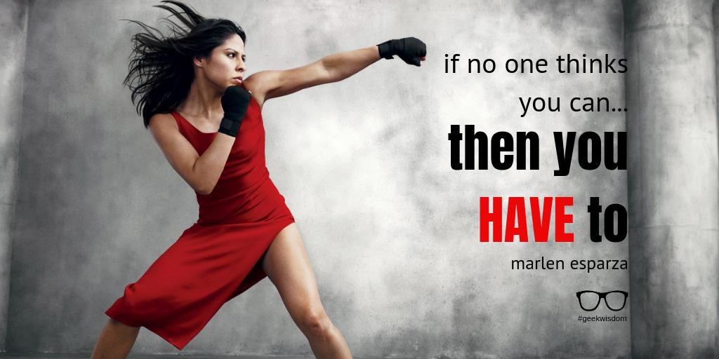 SalesGeekHQ's tweet photo. "If no-one thinks you can then you have to" @Marlen112Boxing
#IWD2019
#BalanceFor Better https://t.co/TlheLsGGqE