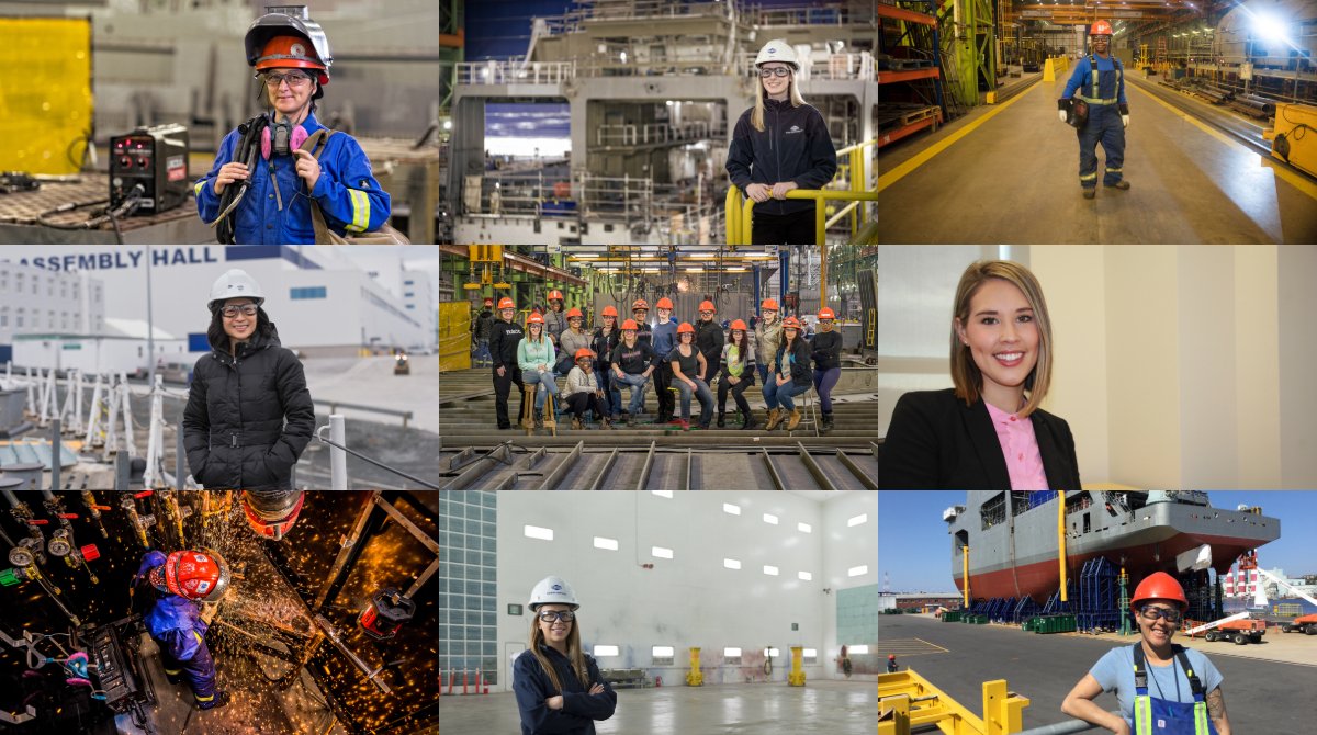IrvingShipbuild's tweet photo. Our workforce includes many smart, talented, and ambitious #women proudly building #ShipsforCanada. Happy #InternationalWomensDay! #IWD2019 #BalanceforBetter https://t.co/C8143aO0yX