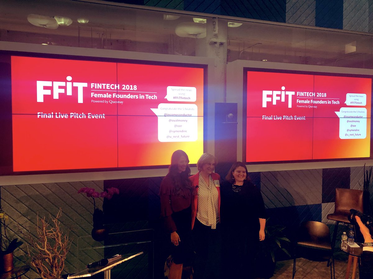 ShearmanFinTech's tweet photo. We are pleased to announce that .@IncomeConductor took first place, .@Symendinc won second place, and .@OZE won third place in the 2018 Female Founders in #FinTech competition. We are proud to have sponsored this important event and look forward to next year’s. #FinTechFoundry https://t.co/1Z8cHsWlG9